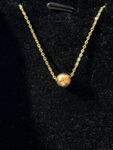 Solid 14k Yellow Gold Beaded Chain Necklace 6mm Ball Shiny Finished 18&quot; - £186.85 GBP