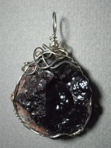 Botryoidal Hematite Crystal Pendant Wire Wrapped .925 Sterling Silver by... - £68.36 GBP
