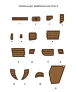 2001 Mustang 32 Boat Pad EVA Foam Faux Teak Deck Floor Mat With Backing ... - $299.00