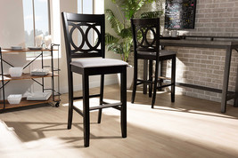 Mariam Gray Fabric Espresso Brown 2Pc Bar Stool Set - $217.00