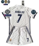 Real Madrid Kids Home Soccer Jersey 16 / 17 RONALDO SERGIO RAMOS Youth J... - $85.00