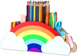 Rainbow Wooden Pen Holder,Diy Pencil Holders Desk Organizer (Rainbow) - £8.78 GBP