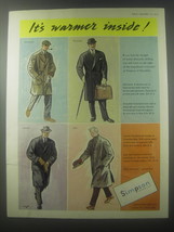 1954 Simpson Overcoats Advertisement - Silverstone, Piccadilly, Lincoln and Auto - £14.50 GBP