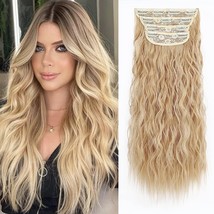 Blonde Hair Extensions for Women 4 PCS Double Weft Clip in Hair (20&quot;,Blo... - £14.80 GBP