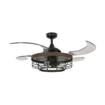 48 in. Montclair Black with Koa Trim AC Ceiling Fan with Light - €466,13 EUR