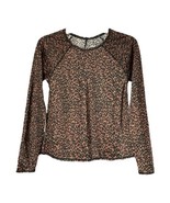 All in Motion Womens Cheetah Long Sleeve High Coverage Swim Top Size Med... - $9.89