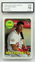 Graded 10 Juan Soto Rookie Rare 2018 Topps Heritage High Numbers #502 Nationals - £719.38 GBP