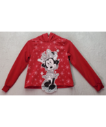 Disney Minnie Mouse Hoodie Girls Sz XL Red Snowflake 100% Polyester Long... - £17.21 GBP