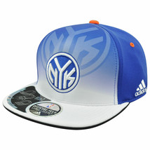 ADIDAS NEW YORK KNICKS ROYAL BLUE-WHITE LARGE/XL FLEX FIT PERFORMANCE HAT  - £14.41 GBP