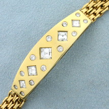 Designer 3ct TW Square Emerald Cut and Round Diamond Bracelet in 18k Yellow Gold - £7,254.95 GBP
