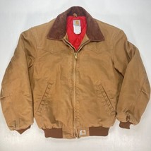 Carhartt Jacket Mens S Santa Fe J13 BRN VTG 90s Quilt Lined Duck Brown Union USA - £154.28 GBP