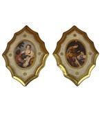 Set of 2 Vintage Italian Florentine Gold Gilded Wall Plaques - $1,199.49 MXN