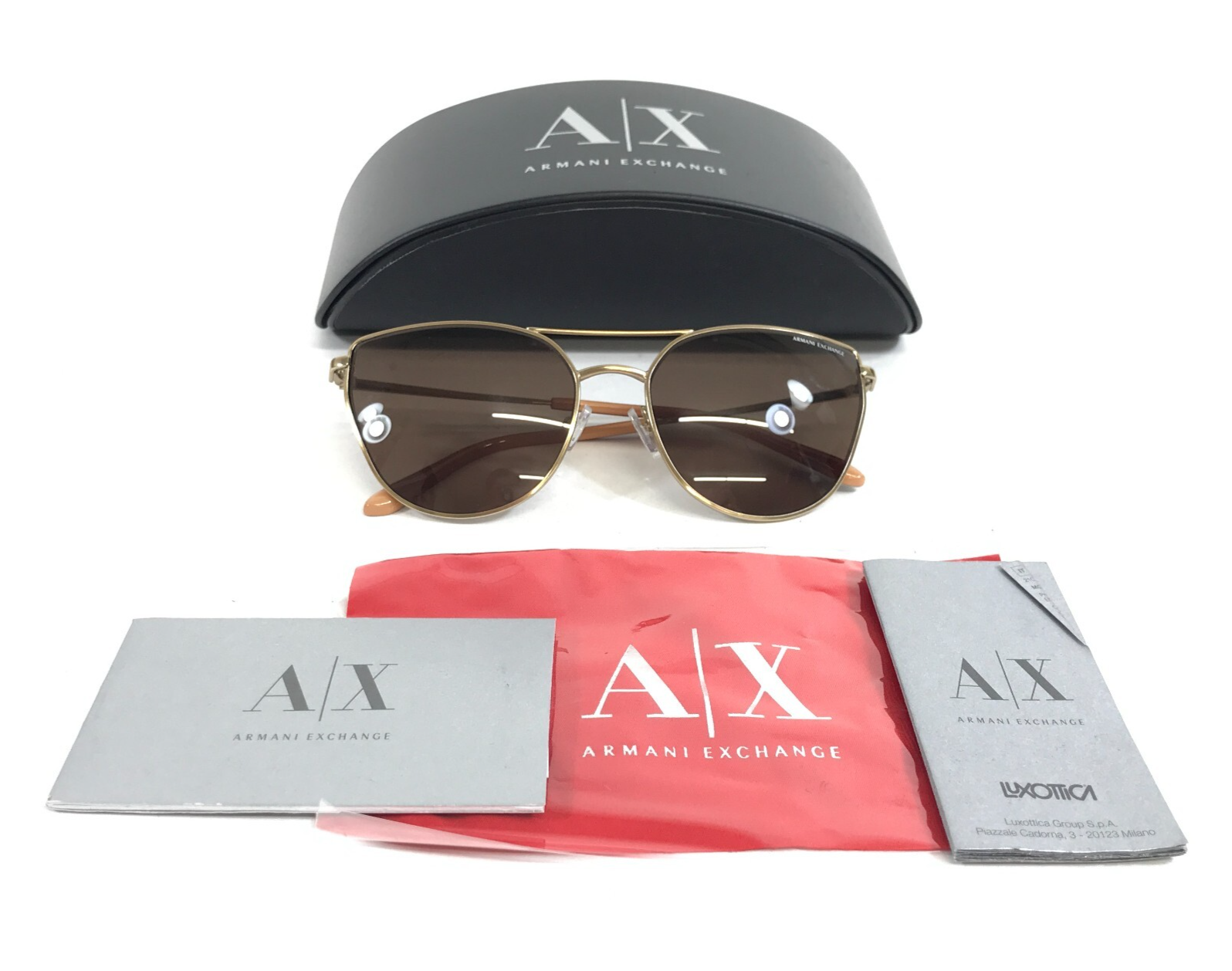 Armani Exchanges Sunglasses AX2045S 611073 Gold Cat Eye Frames with Brow... - $39.59