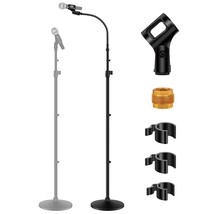 Microphone Stand, Mic Stand Detachable Gooseneck Mic Floor Stand Height Adjustab - £46.46 GBP