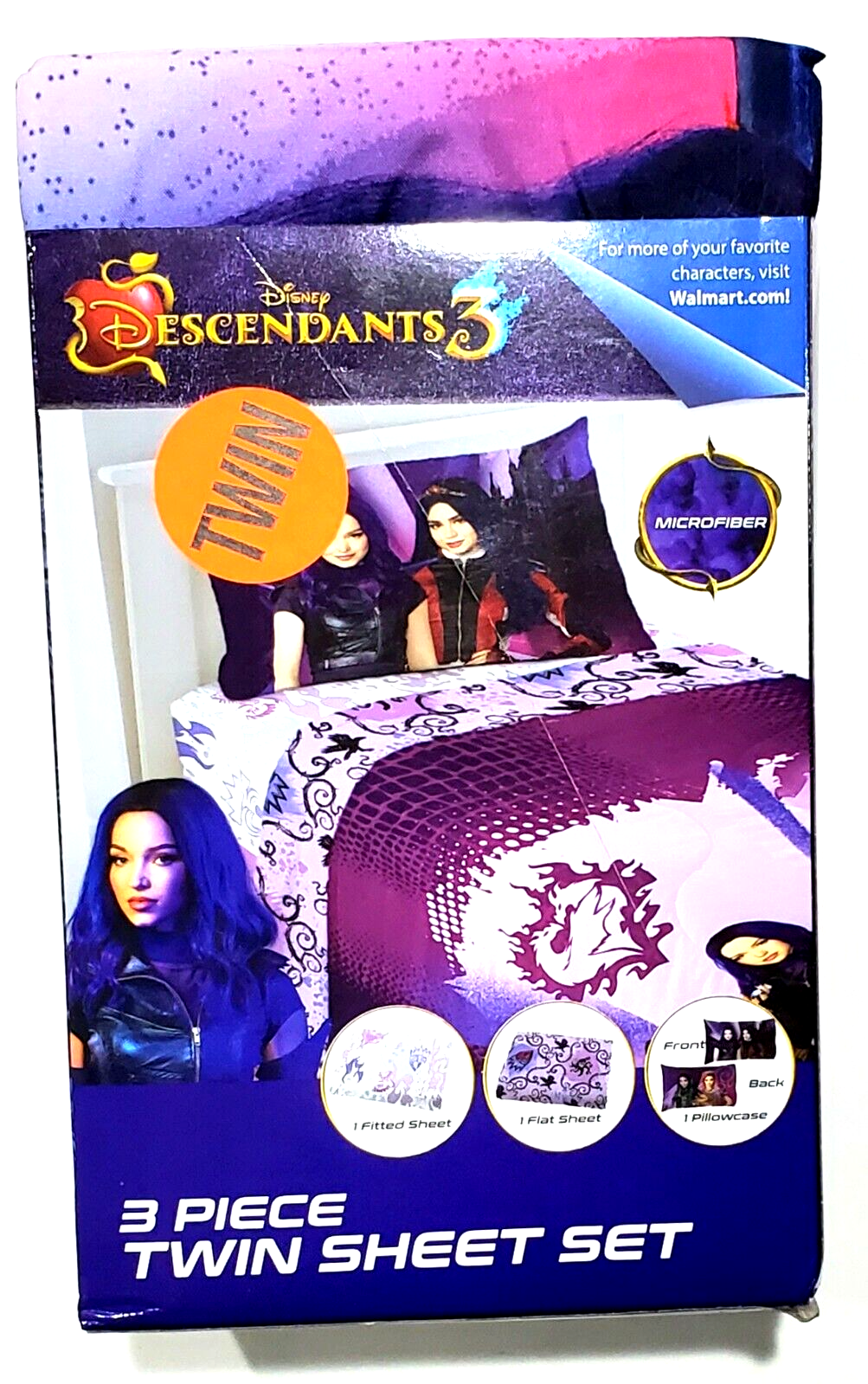 Primary image for Disney Descendants 3 3-Piece Twin Sheet Set Microfiber Fitted Flat And P Case