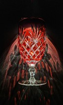  Faberge Crystal Odessa Gold Ruby  Water or Ice Tea Beverage Glass - $245.00
