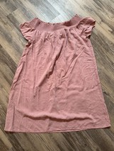 Tacera Off the Shoulder Dress Small Boho Sheath Pink Cap Sleeve Casual - $9.74