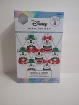 Disney Magic Holiday Mickey &amp; Minnie Blinking Led Light String Set of 8 White - £21.71 GBP