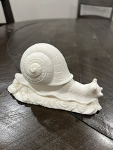 Vintage Alabaster Snail Italy Resin Snail w/ Full Detail White Italian S... - £22.87 GBP