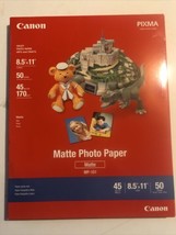 1 Canon Pixma Matte Photo Paper 50 sheets 8.5&quot;x11&quot; MP-101 NEW but opened - $15.83