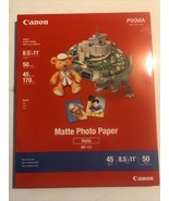 1 Canon Pixma Matte Photo Paper 50 sheets 8.5&quot;x11&quot; MP-101 NEW but opened - $15.83