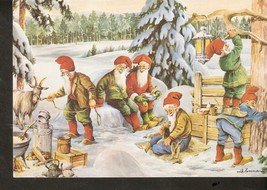 Suède Svensk Nouvel An Noël God Jul Gott Nytt Ar Gnome Nain Santa Dwarf FROSMAN - £4.67 GBP