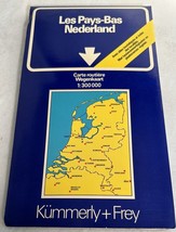 Vintage Les Pays-Bas Nederland Netherlands Map Kummerly + Frey 1985 - $14.85