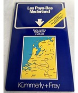Vintage Les Pays-Bas Nederland Netherlands Map Kummerly + Frey 1985 - $282.73 MXN