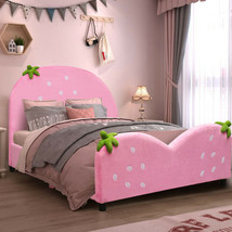 Kids Children Upholstered Berry Pattern Toddler Bed - $195.99