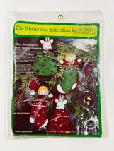PARAGON THE STOCKINETTES CHRISTMAS COLLECTION FELT 4 ORNAMENTS 1977 SEALED - $15.47