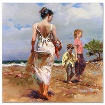 Pino &quot;Mediterranean Breeze&quot; Sold Out Giclee Canvas S/N COA Mother kids beach - £1,978.03 GBP