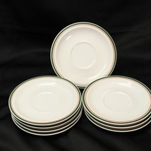 Anchor Hocking Holiday Charm Christmas Saucers 6-1/8&quot; Lot of 8  Xmas - $14.69