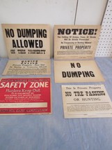 Vtg Warning Signs No Dumping Trespassing Hunting Trapping Cutting Lot of 6 - £59.52 GBP