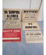 Vtg Warning Signs No Dumping Trespassing Hunting Trapping Cutting Lot of 6 - $101.80 CAD