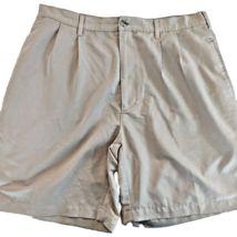 CROFT &amp; BARROW Men&#39;s Size 34 Tan Lt Brown Pleated Front Chino Golf Shorts - $12.00