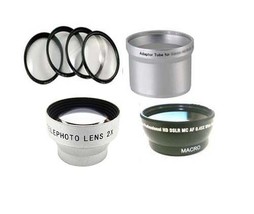 Wide Lens + Tele Lens + Close Up + Tube for Canon Powershot A700, A710, A720 IS, - £47.23 GBP