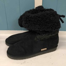 MUKLUKS Women&#39;s Size 9 faux Suede Knit Sherpa Black Boots booties - £26.44 GBP