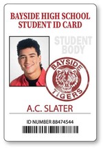 A.C. Slater Bayside High Saved By The Bell Name Badge with magnet Fasten... - $16.99