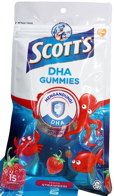 Scott&#39;s DHA Gummies Strawberry flavour Vitamin D supplement 15 gummies - $7.50
