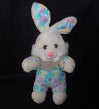 12&quot; VINTAGE SOFT THINGS BABY WHITE BUNNY RABBIT FLOWERS STUFFED ANIMAL P... - $23.75