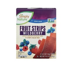 SIMPLY NATURE Wildberry Fruit Strips, 21 count - $11.62