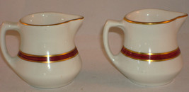 Shenango China (New Castle, PA) Hand-Painted Set of 2 Creamers w/Gold  #Q-45 - £7.63 GBP