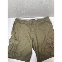 Tommy Hilfiger Cargo Shorts Mens Green Khaki Pockets Cotton Walking Size 36 - $24.95