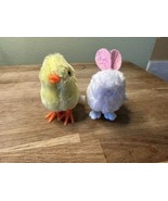 Lot of 2 Vintage Greenbrier Wind Up Easter Toys Chick &amp; White Bunny Rabbit - $13.52 CAD