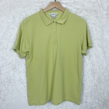 Brooks Brothers Pique Cotton Polo Shirt Green Relaxed Fit Womens Size Medium - £19.70 GBP