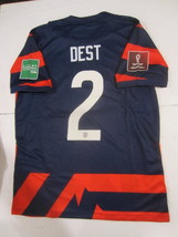 Sergino Dest USA USMNT 2022 World Cup Stadium Blue Home Soccer Jersey 2021-2022 - $90.00