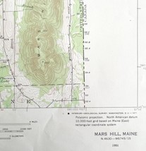 Map Mars Hill Maine 1951 Topographic Geological Survey 1:62500 22 x 18&quot; TOPO3 - £35.96 GBP