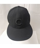 New Era 59Fifty Men&#39;s Cap MLB Chicago Cubs &quot;C&quot; Black on Black Fitted Siz... - £17.87 GBP