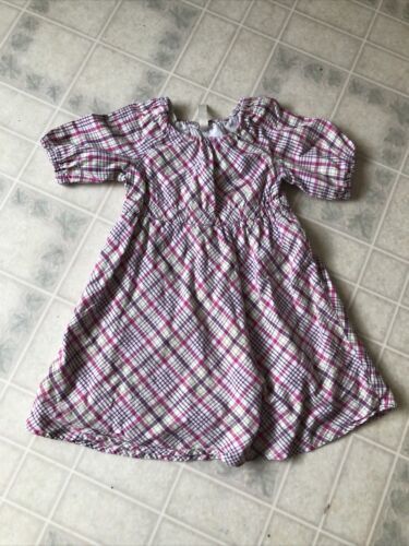 Primary image for Adorable Cherokee Girl's Pink Purple Plaid Sz 5 Puffed Sleeve Lined Full Skirt
