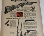 1960s Ruger 44 Magnum Carbine Vintage Print Ad Advertisement pa13 - £4.76 GBP